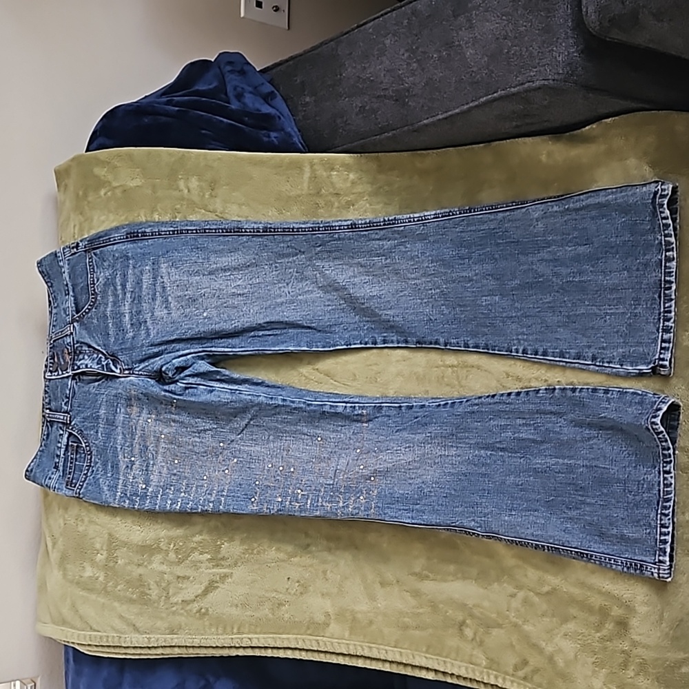 Express Jeans, size 5/6, wide leg, embroidered